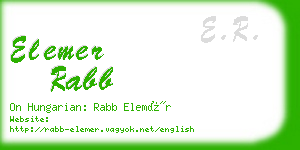 elemer rabb business card